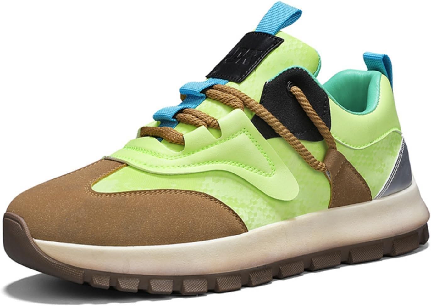 

Мужские спортивные туфли с комбинированной отделкой, повседневные шнурки, стильные низкие кеды, подходят для ежедневной и уличной носки, для прогулок, тенниса, бега и других видов спорта, модные и универсальные Aokisx, зеленый