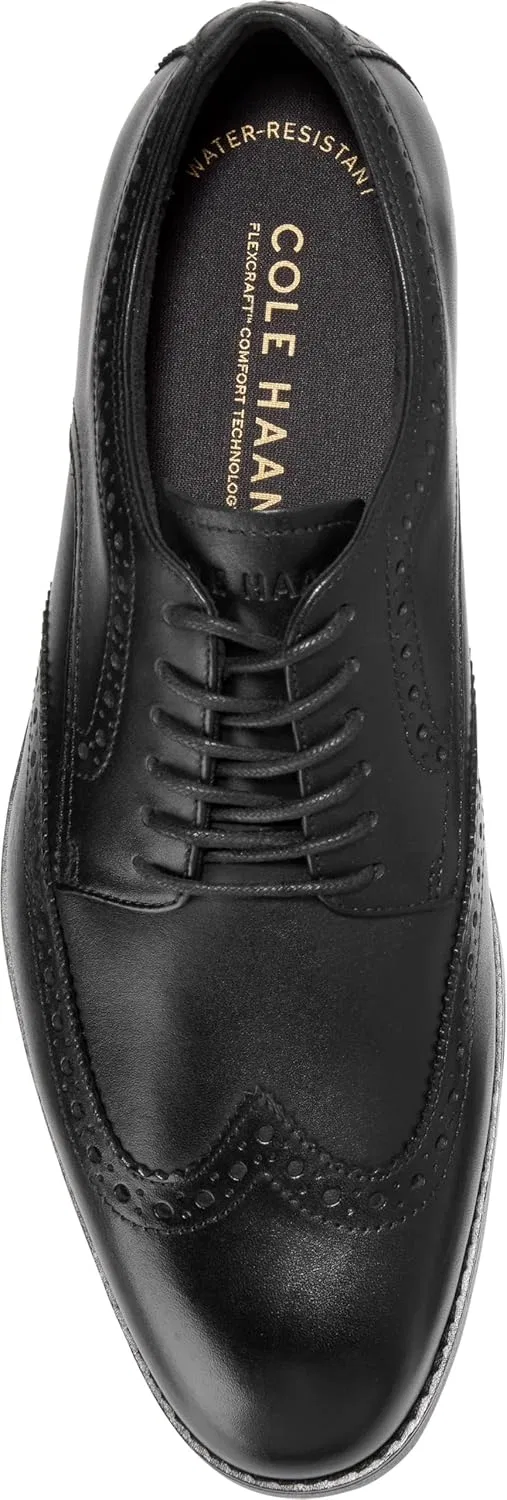 Мужские оксфорды Cole Haan Harmon Grand Wingtip, Black Waterproof — фото 3