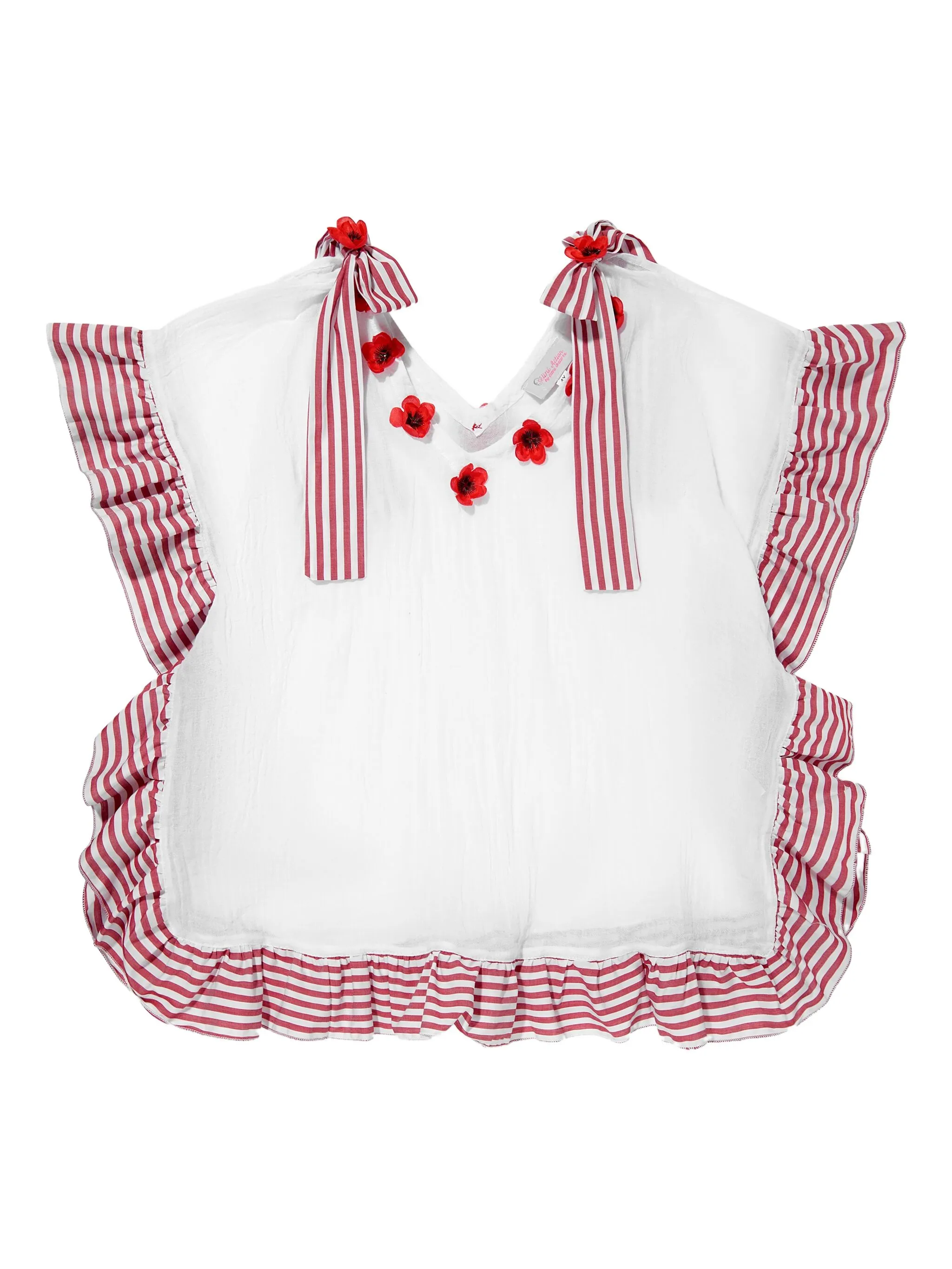 

Полосатое платье с оборками Seliniaction Kids, белый