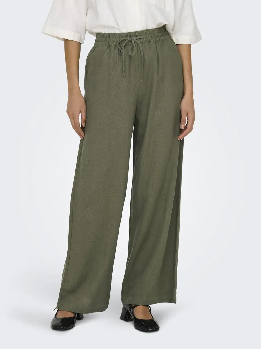 

JDY-кюлоты "JDYSAY LINEN HW WIDE PANT WVN NOOS", цвет Kalamata