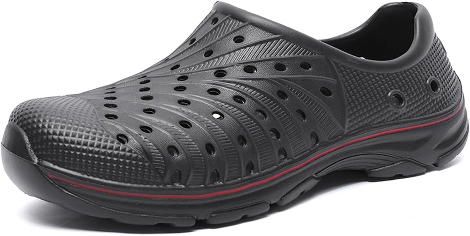 

Мужские и женские садовые сабо FLIOZY, повседневные сандалии без застежки, быстро сохнущие тапочки, летние пляжные обувь EVA, черный