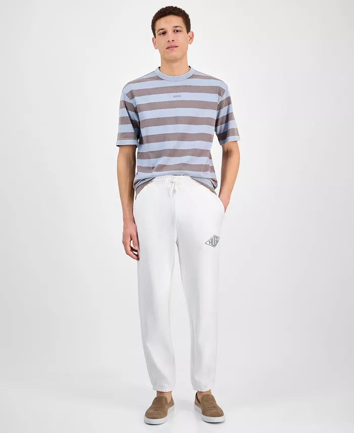 

HUGO Мужские джоггеры Dacusi расслабленного кроя с вышитым логотипом Hugo Boss, коричневый/бежевый