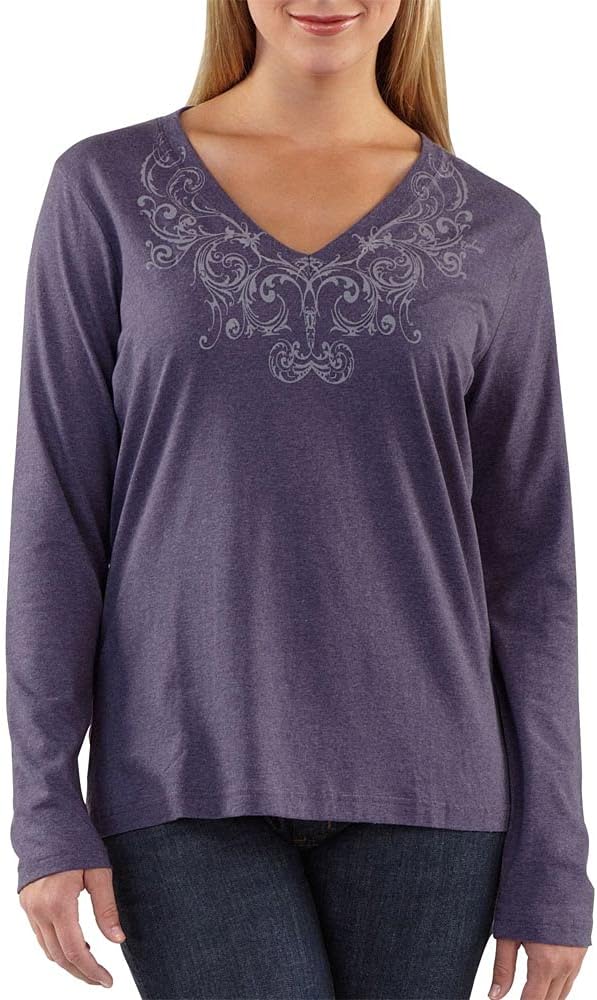 

Carhartt Women's WK048 Women's C-Scroll футболка с длинным рукавом и V-образным вырезом, Deep Purple Heather, Фиолетовый, Carhartt Women's WK048 Women's C-Scroll футболка с длинным рукавом и V-образным вырезом, Deep Purple Heather