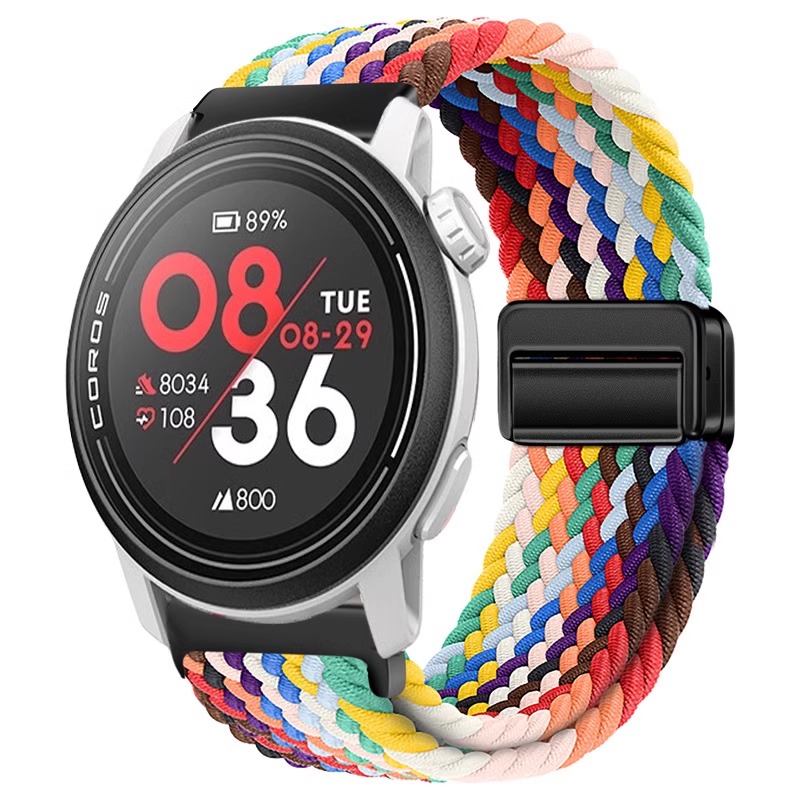 

Penc Iwatch Часы Strap COROS Compatibility Nylon Material 42mm, [Upgraded Version-Magnetic Buckle-Braided Loop] Rainbow color