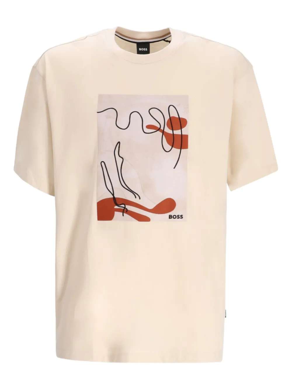 

Футболка с графичным принтом Boss, светло-бежевый