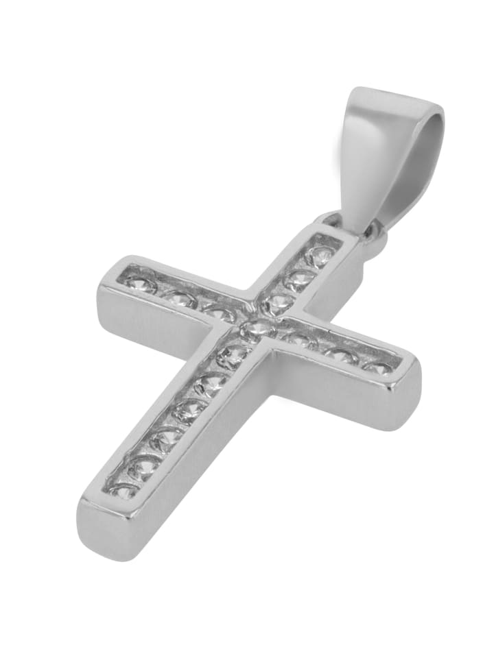 

Adeliás Женский кулон - Крест. Кулон в виде креста из серебра 925 пробы с кубическим цирконием в серебряной оправе