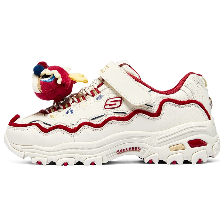 Skechers Низкие повседневные кроссовки для подростков с амортизацией и износостойкостью white red