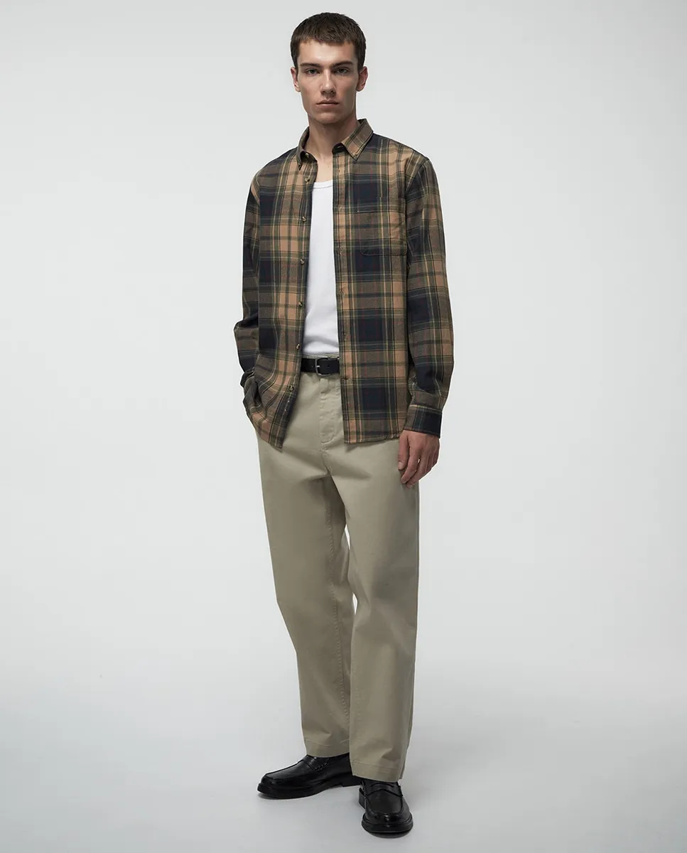 

Фланелевая рубашка в клетку Sfera, оливковый зеленый