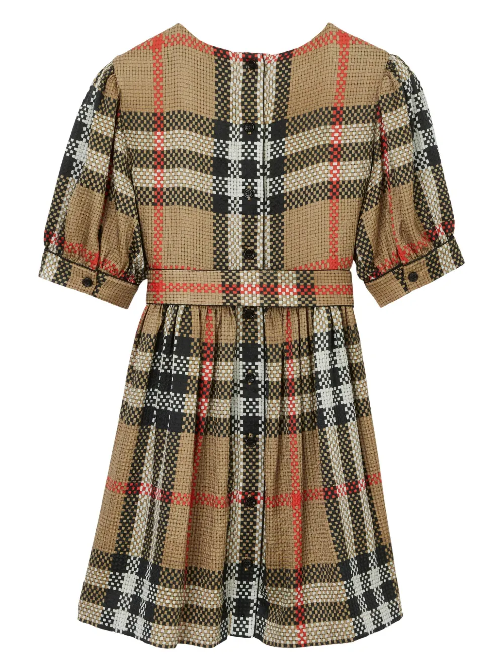 Шелковое платье в клетку Vintage Check BURBERRY KIDS, нейтральный — фото 2