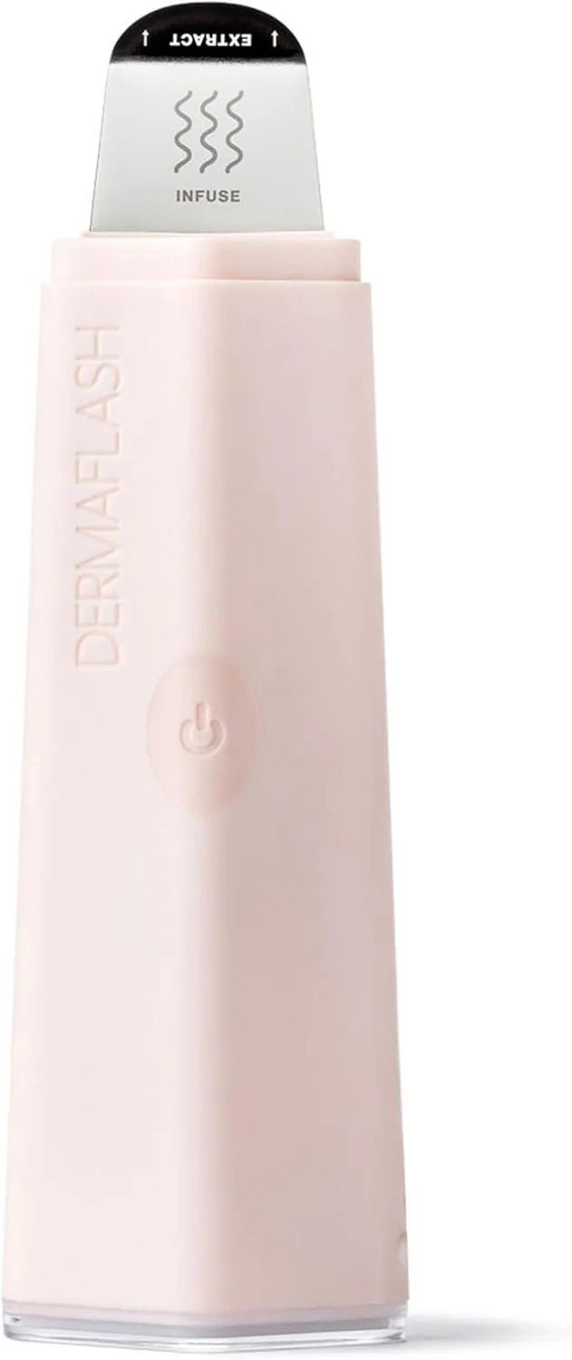 Ультразвуковой прибор для ухода за кожей DERMAFLASH DERMAPORE+, 2-в-1: очиститель пор и инфузионный прибор для ухода за кожей, цвет румян., Blush