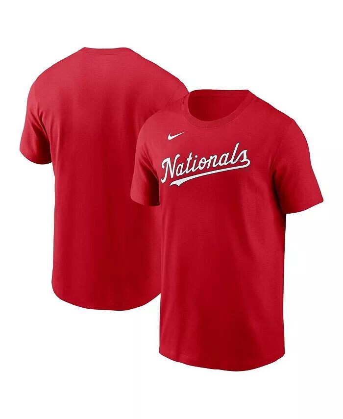

Мужская красная футболка Washington Nationals Fuse Wordmark Nike