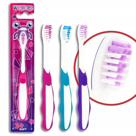 

Мягкая зубная щетка 1 шт. WELLBEE Kids 3+, Inny producent