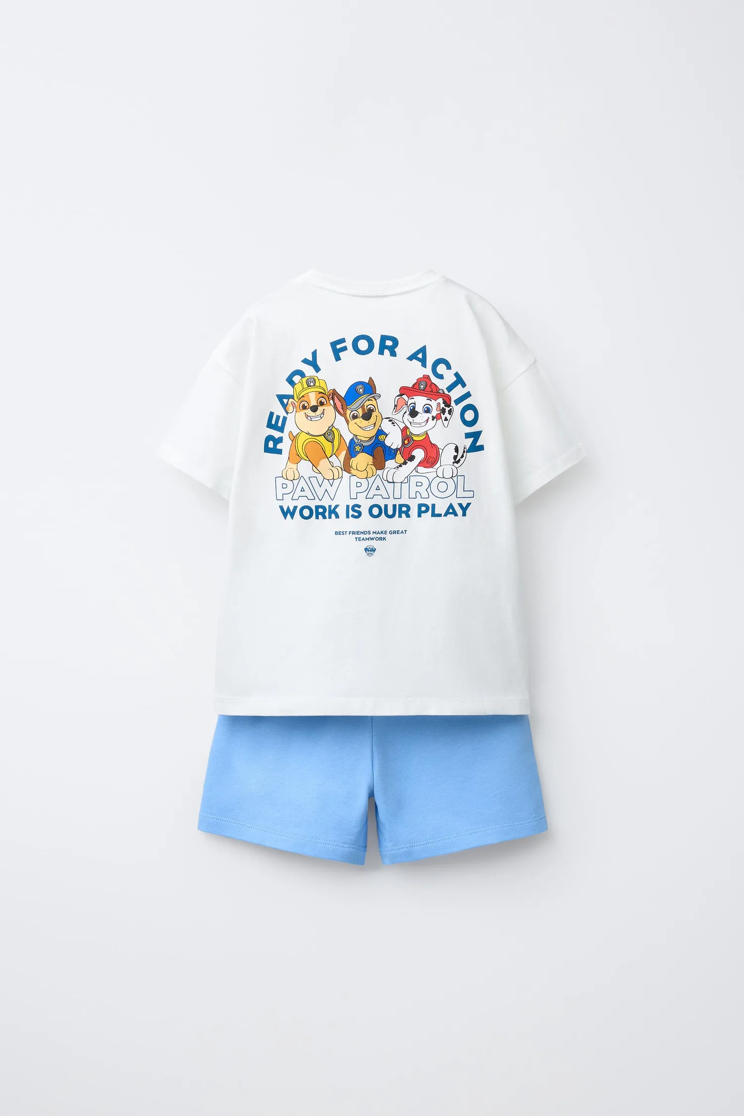 Комплект из футболки и шорт-бермудов paw patrol Zara, светло-голубой — фото 2
