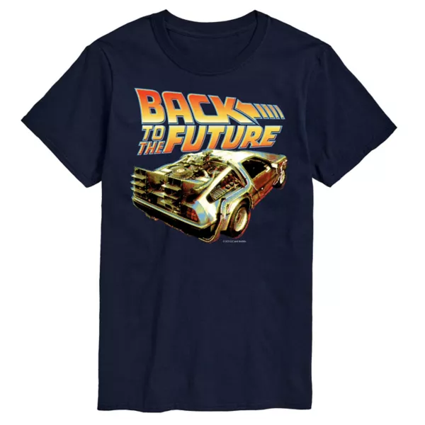 

Футболка Delorean с крупным планом и принтом «Назад в будущее» Licensed Character, синий