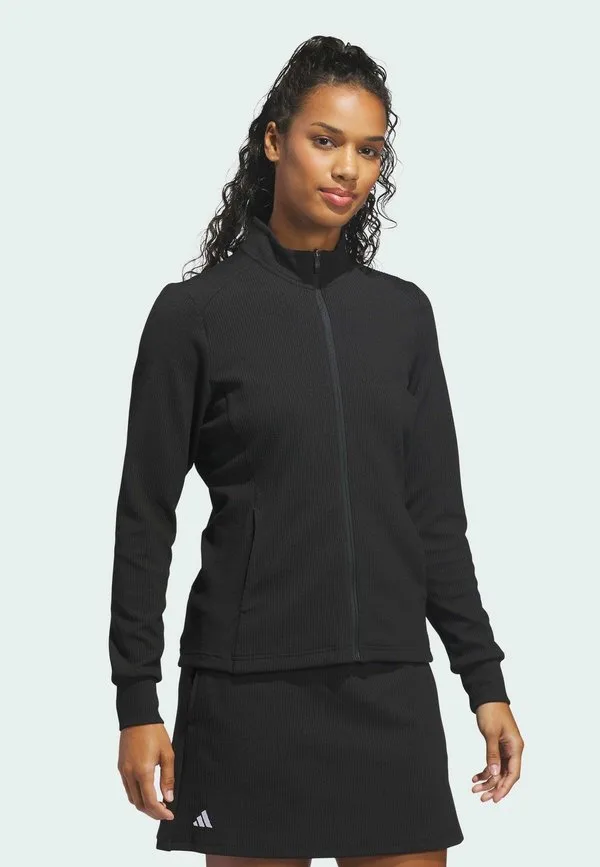 Куртка-Бомбер с текстурой, закрывающейся на молнию, для тренировок Adidas Golf, Black