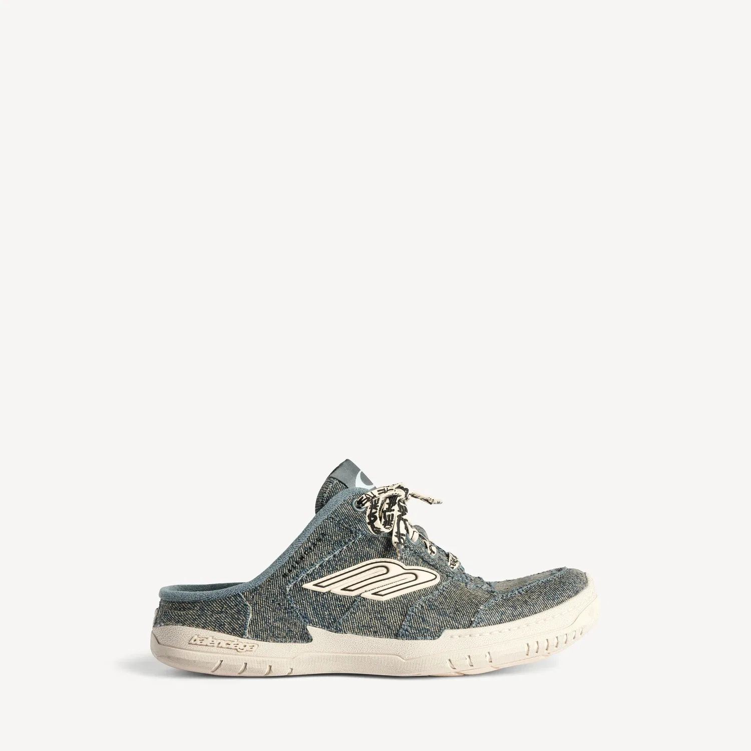 Женские мюли Hamptons из денима синего/белого цвета BALENCIAGA, синий