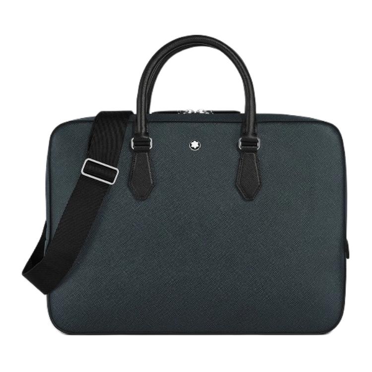 

MONTBLANC Кожаный портфель мужской чернильно-синий