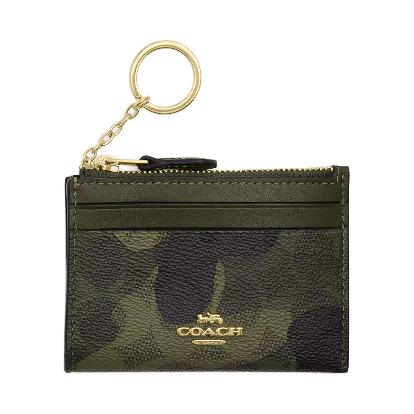 

COACH Миниатюрный картхолдер из лакированного полотна женский зеленый, Green