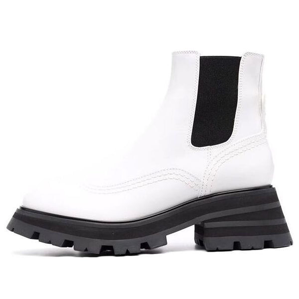 Кроссовки leather chelsea ankle boots 'white black' Alexander Mcqueen, белый