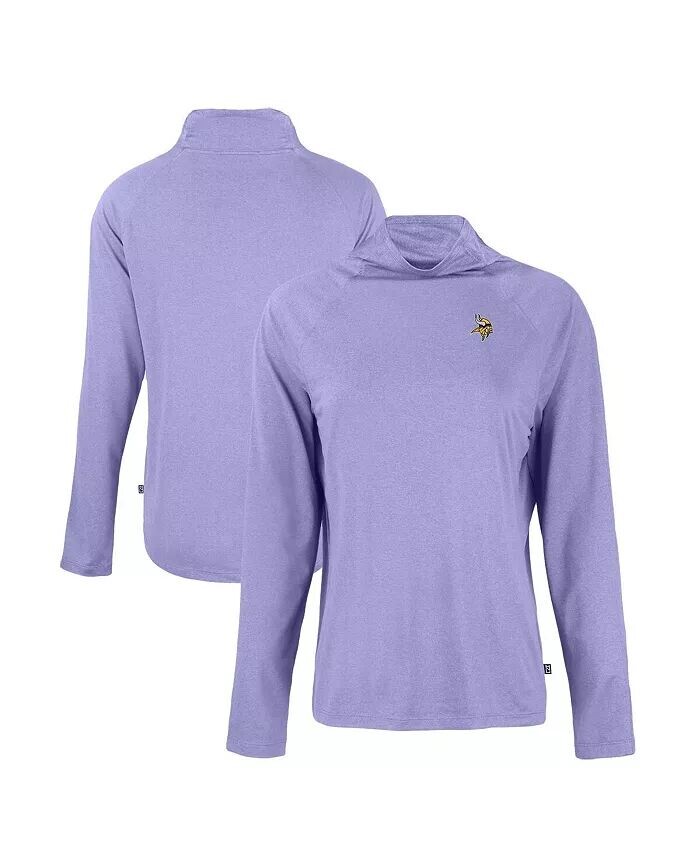 

Женская лавандовая толстовка Minnesota Vikings Coastline Epic Comfort Eco с воротником-трубой и регланами Cutter & Buck