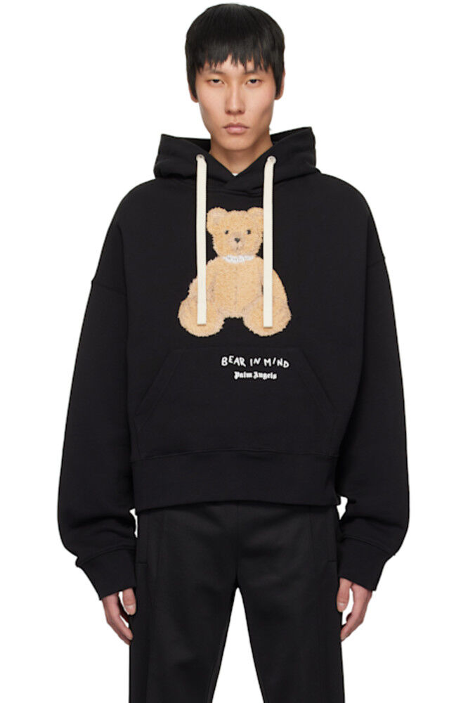 

Черная толстовка с капюшоном «Bear In Mind» Palm Angels