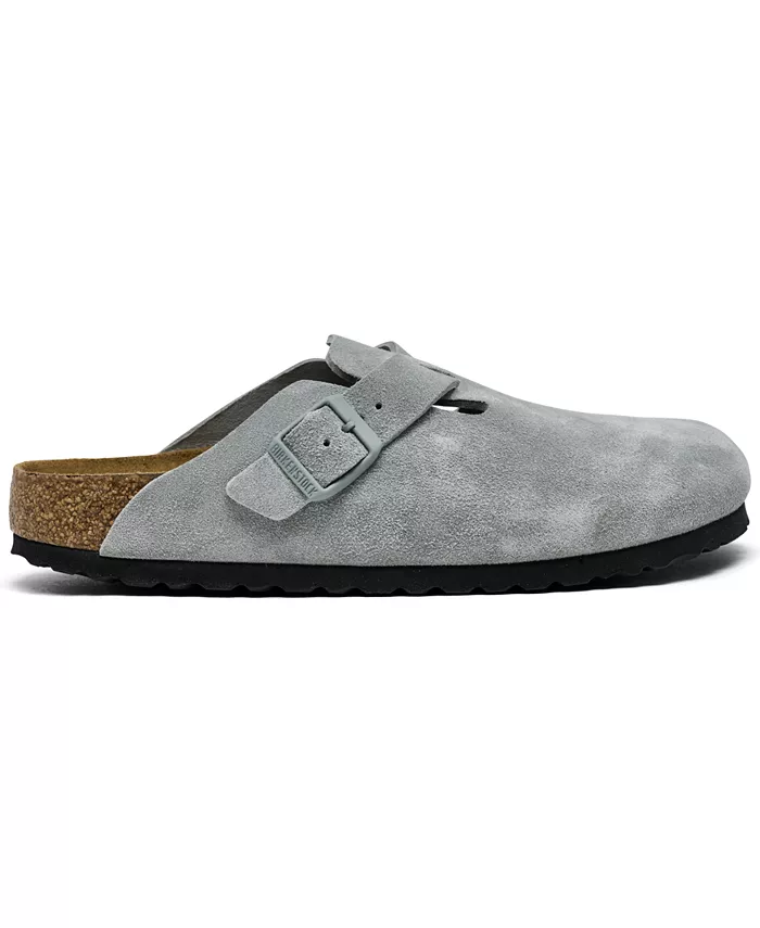 Женские мягкие кожаные сабо Boston Soft Footbed из замши от Finish Line Birkenstock, серый — фото 2