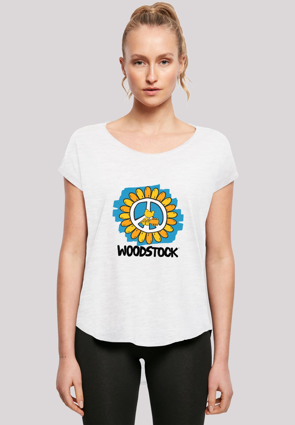 

Футболка с принтом LONG CUT WOODSTOCK ARTWORK FLOWER PEACE F4NT4STIC, белый