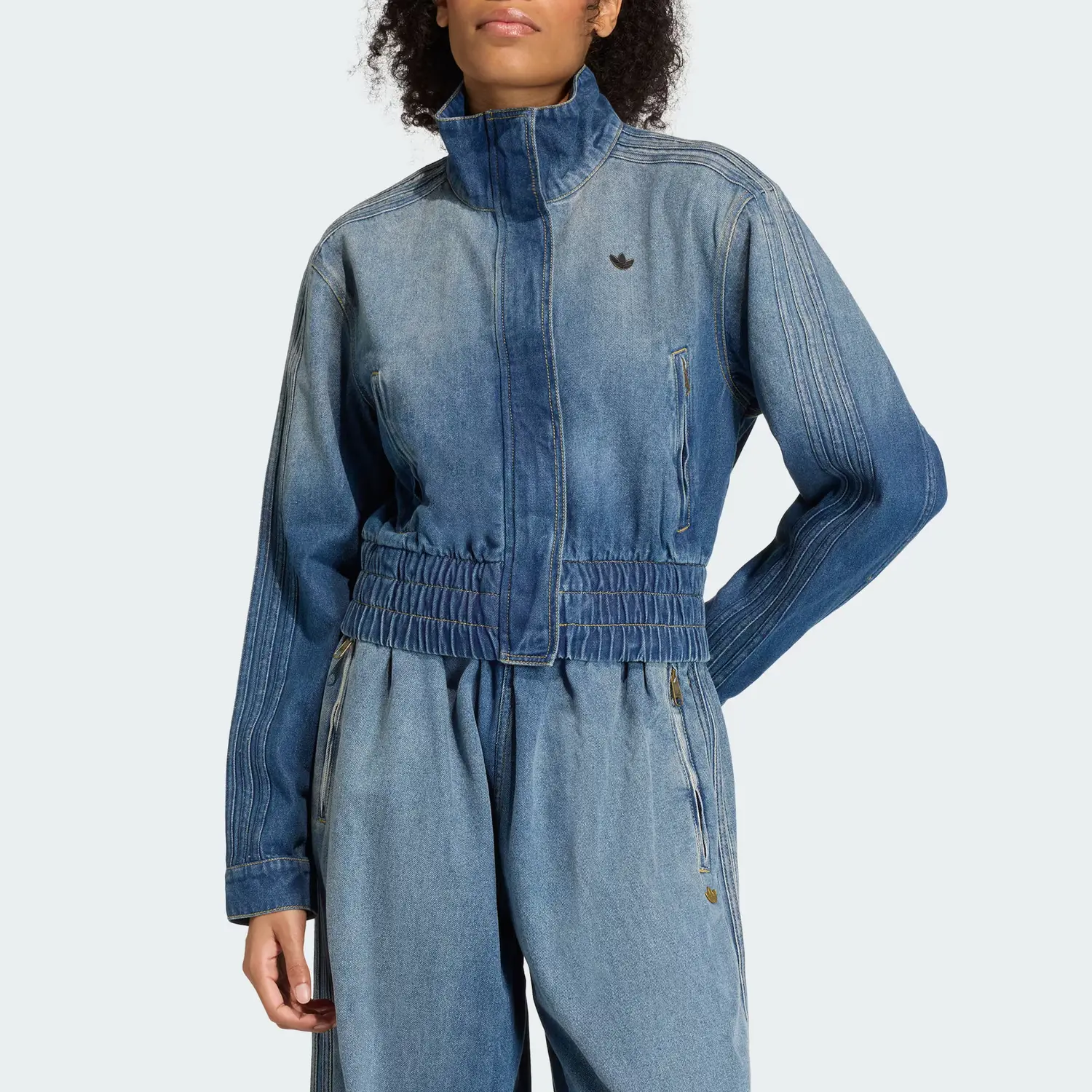 TRACKTOP Джинсовая Куртка Женская Adidas Originals, denim синий — фото 4