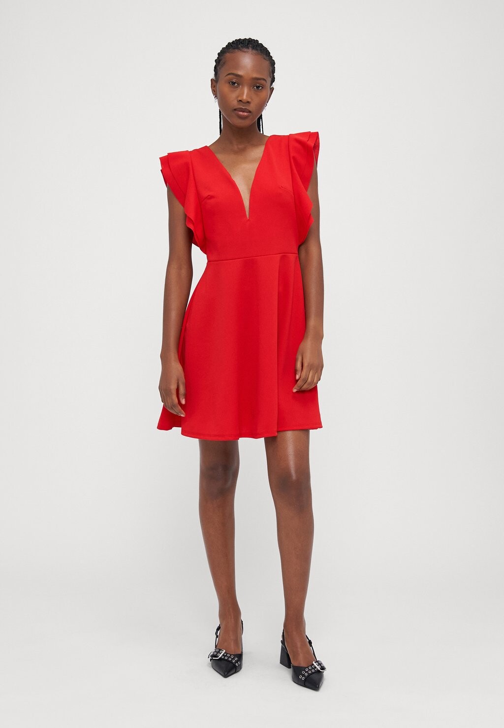 

Платье из джерси LUCIA V NECK FRILL SLEEVE SKATER DRESS WAL G PETITE, красный