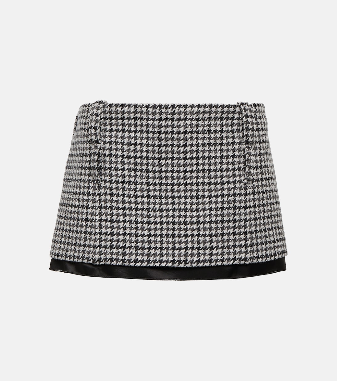 

Мини-юбка из шерсти с узором гусиная лапка Miu Miu, Grigio+Nero