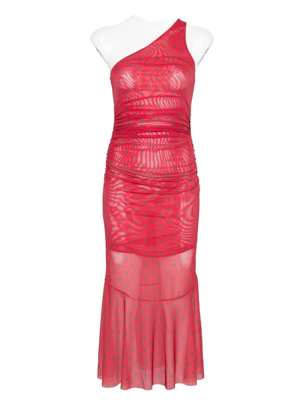 

Платье в горошек с драпировкой House Of Sunny, красный