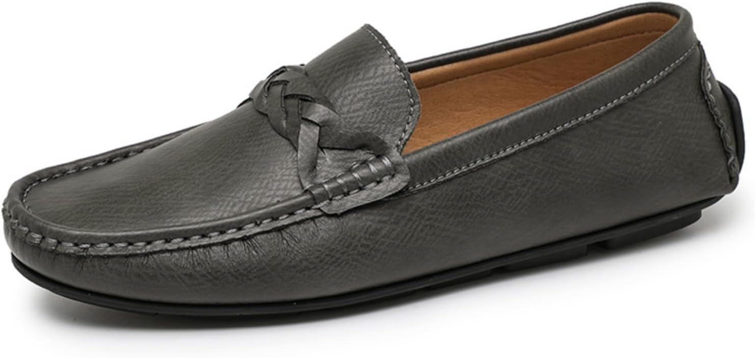 

Мужские слипоны-лоаферы из натуральной кожи с рифленой подошвой, удобные, легкие, нескользящие мокасины, обувь для вождения, для работы в офисе, повседневной носки, прогулок, пляжные туфли, пенни-лоаферы Yrzhgdl, серый