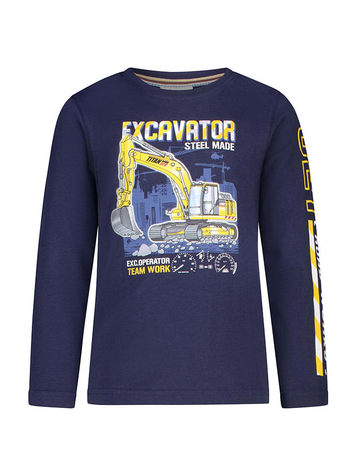 

Salt and Pepper Футболка с длинными рукавами «Экскаватор» темно-синего цвета