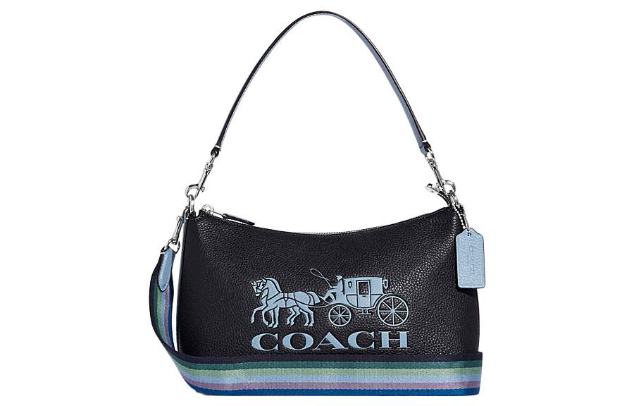 

Сумка через плечо Clara Cow из кожи, женская, черно-синяя COACH