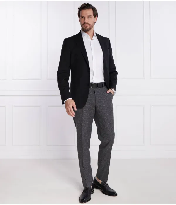 Шерстяные брюки H-Genius-224 slim fit Boss, графитовый — фото 2
