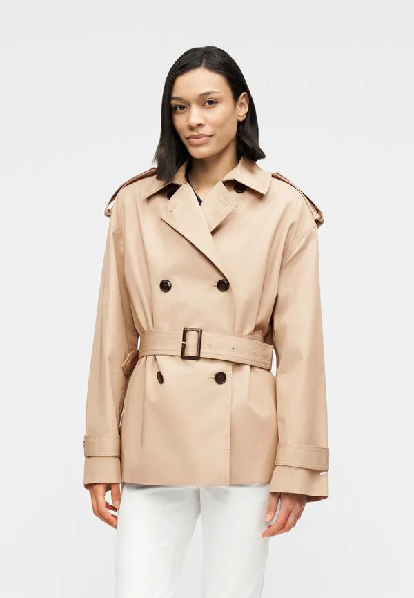 Водоотталкивающее, удобное, короткое пальто-тренч, классическое пальто Tommy Hilfiger, Beige