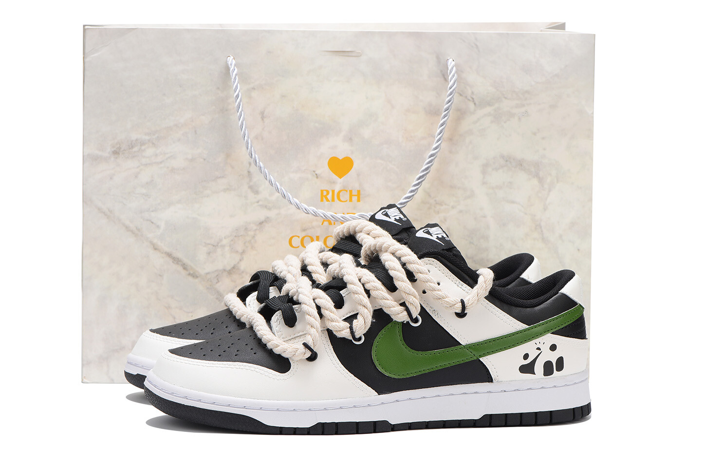 

Кроссовки Nike Dunk Skateboarding Shoes Men Low-top White/green, белый
