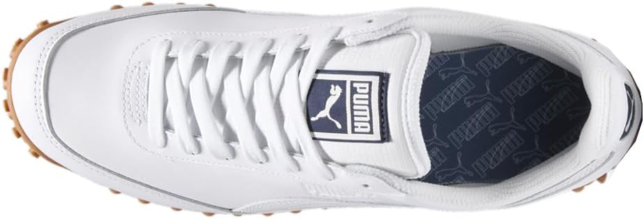 Мужские кроссовки PUMA Fast Rider Navy с белыми шнурками, повседневные- белые — фото 4