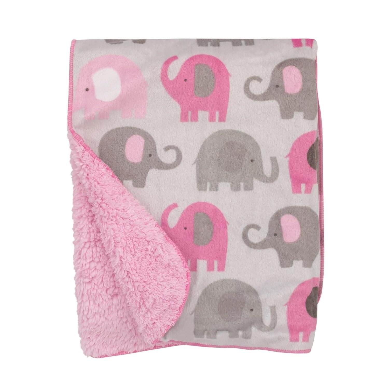 

Мягкое розово-серое одеяло со слоном для девочки NoJo, Pink, Gray