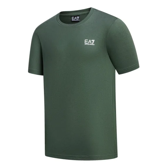 EMPORIO ARMANI Футболка мужская зеленая Crew Neck тонкая Straight Fit — фото 4