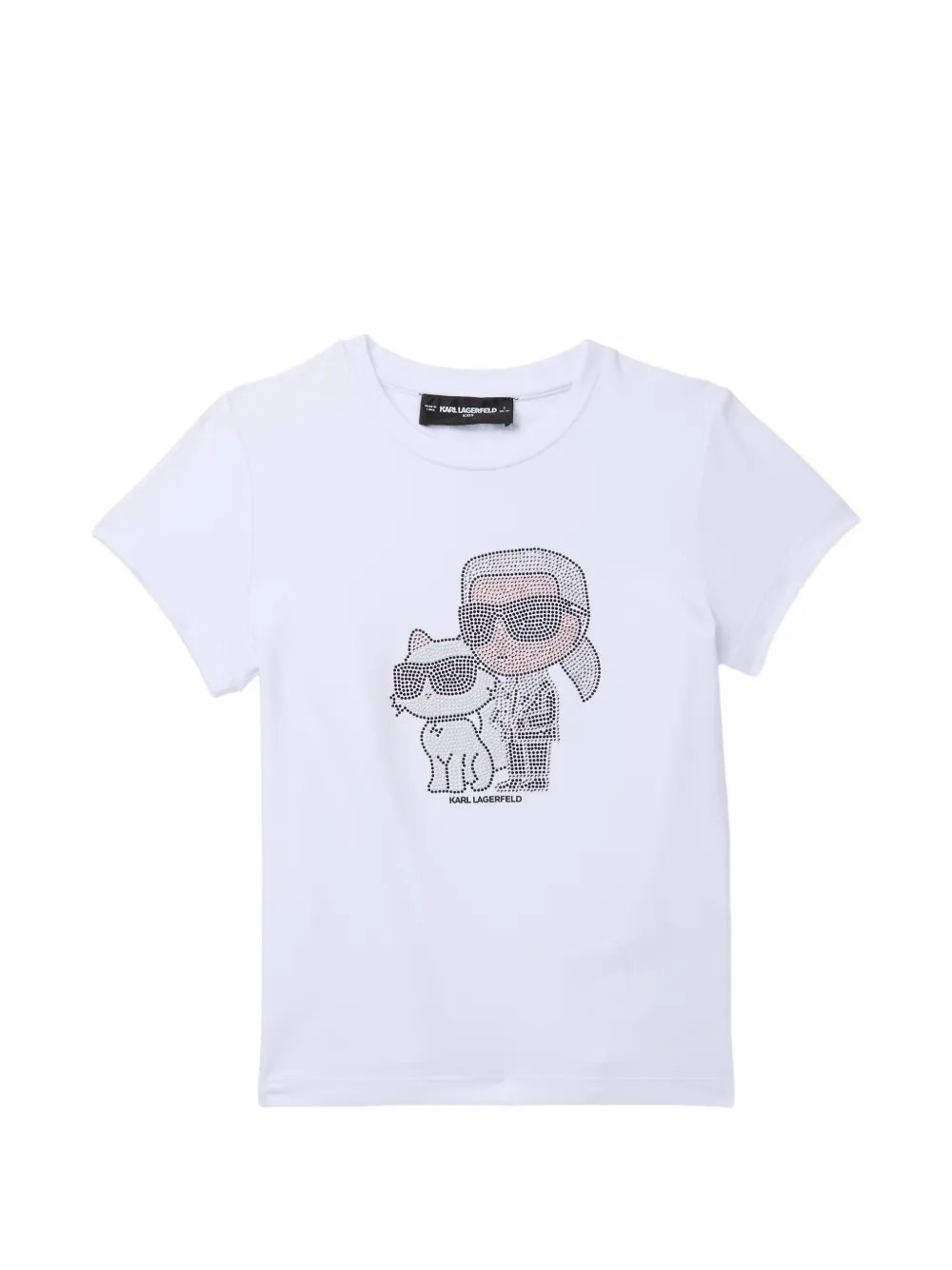 

Футболка со стразами KARL LAGERFELD KIDS, белый
