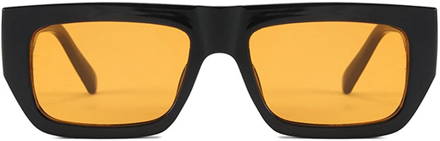 

Модные квадратные солнцезащитные очки для женщин и мужчин, ретро-прямоугольные солнцезащитные очки для активного отдыха и путешествий, женские солнцезащитные очки с защитой от УФ-излучения UV400 mincl, Black Yellow