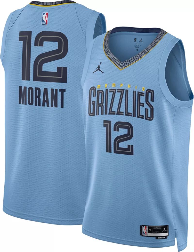 

Jordan Мужская синяя майка Nike Memphis Grizzlies Ja Morant #12 Dri-FIT Swingman