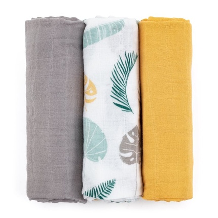 

Подгузники Moussy Cloth с листьями охры - 68 x 68 см, 3 шт. Petite&Mars