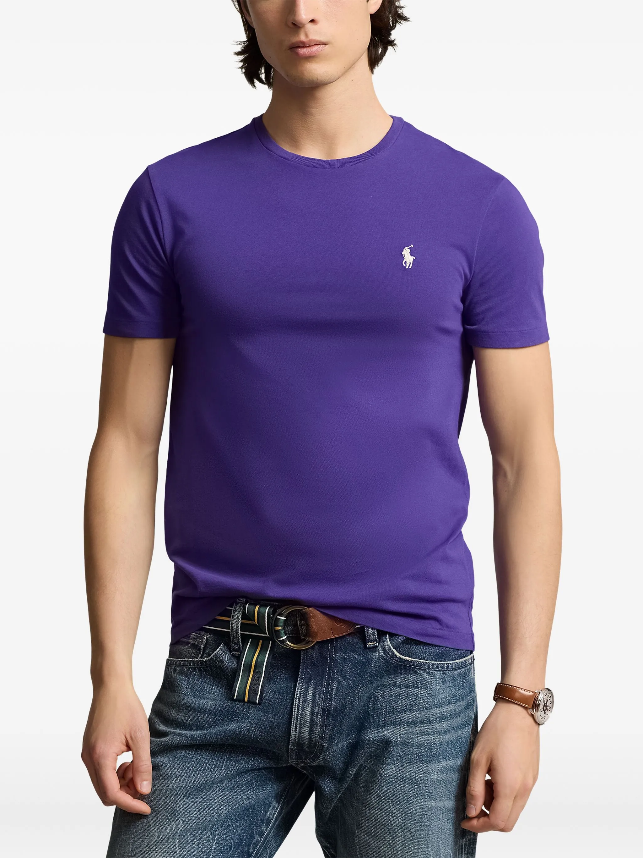 Хлопчатобумажная футболка Polo Ralph Lauren, фиолетовый — фото 3