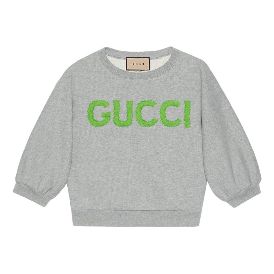 

Толстовка (WMNS) Gucci Cotton Jersey Cropped Sweatshirt 'Grey' 768125-XJGDP-1056, серый
