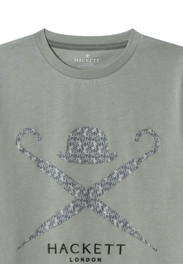Футболка с принтом в виде логотипа тигра Hackett London, Sage Green — фото 3