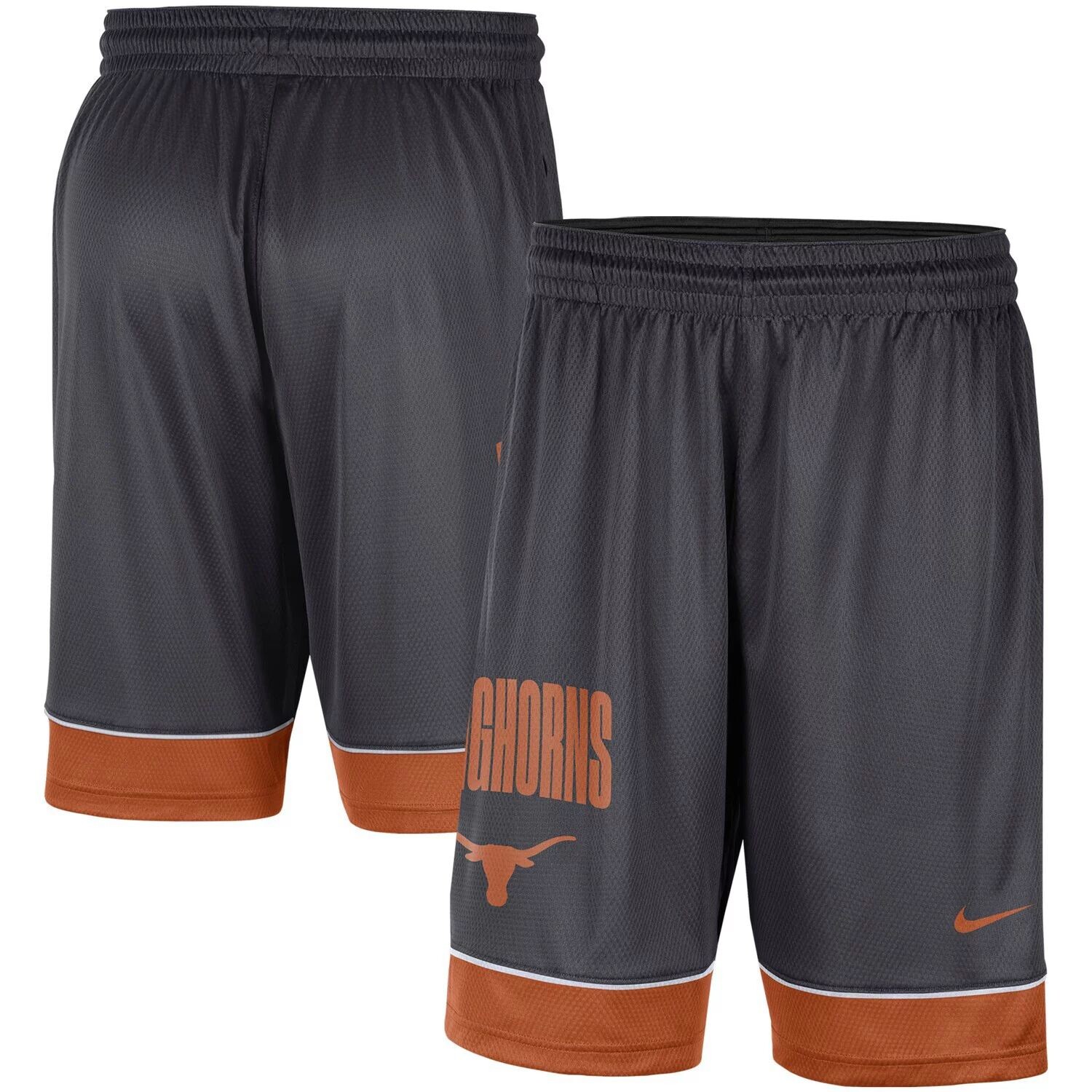 

Мужские темно-серые/оранжевые шорты Texas Longhorns Fast Break Performance Nike