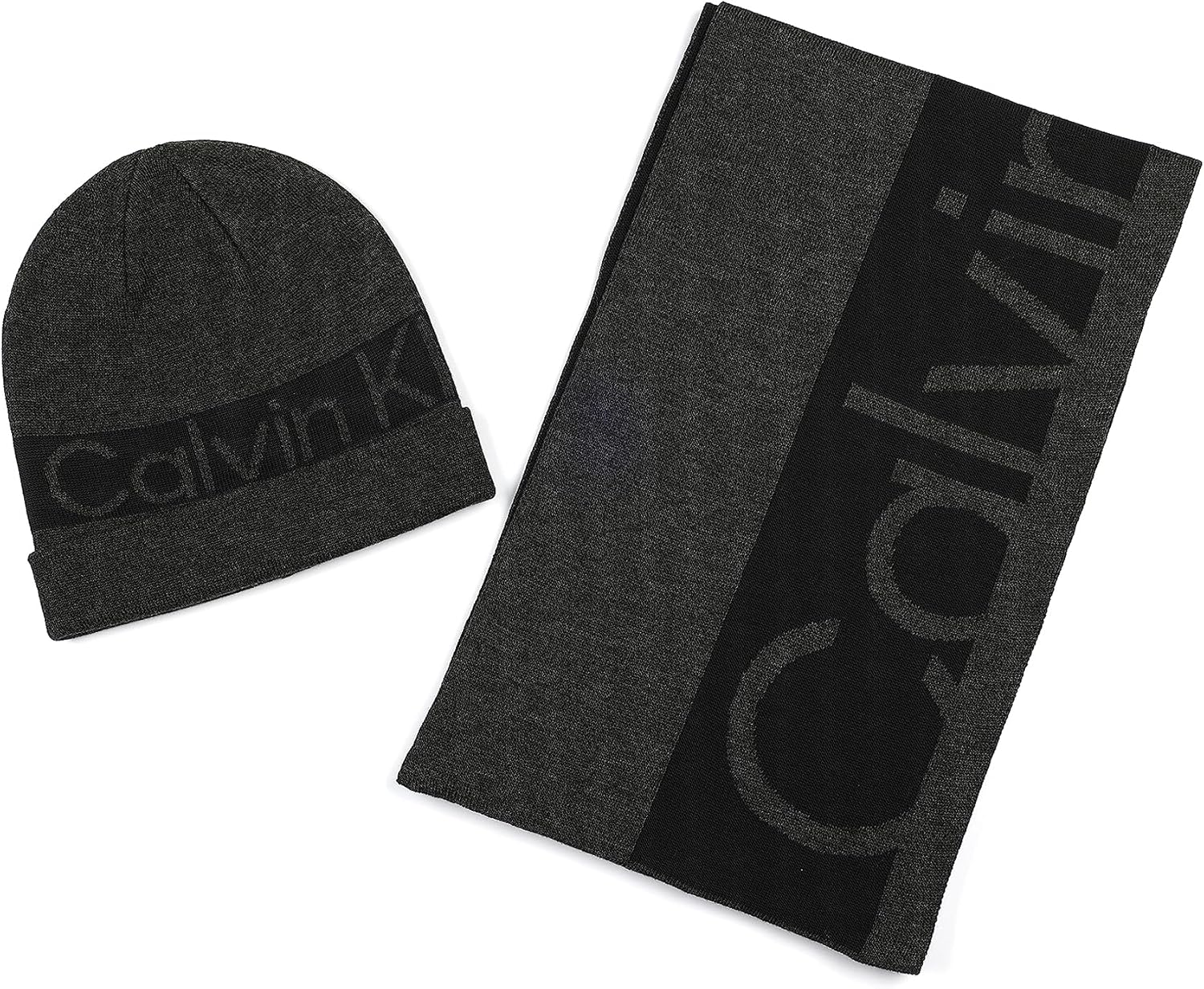 

Мужской комплект шапки и шарфа Calvin Klein, Gunmetal Heather/Black Beauty