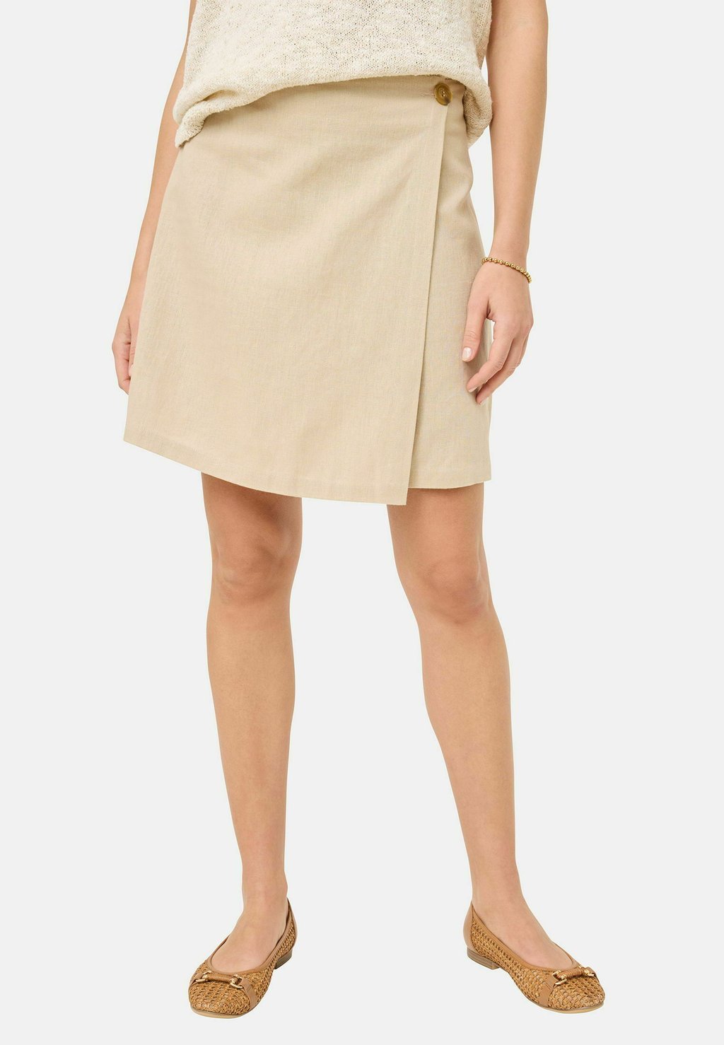 

Юбка с запахом A-line skirt Tamaris, бежевый